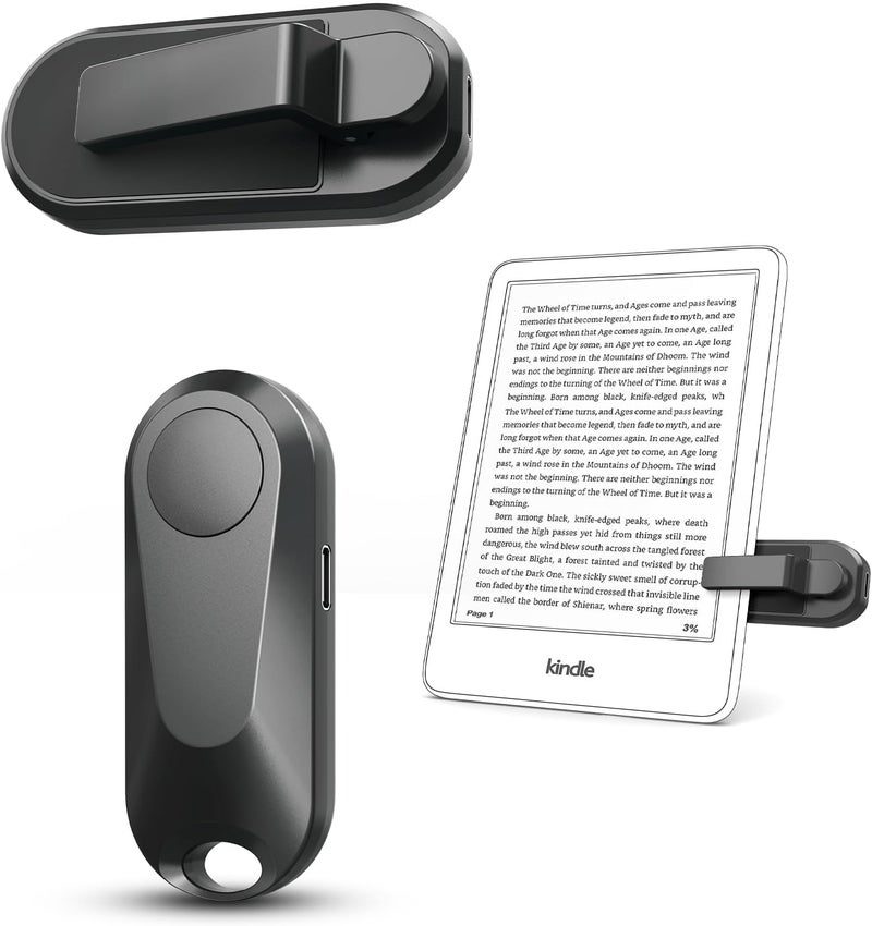 DATAFY Remote Control Page Turner for Kindle Paperwhite Oasis Kobo eReaders, Camera Camcorder Remote Controls, Page Turner Clicker for ipad Tablets Reading Novels with Wrist Strap Storage Bag - Image 1